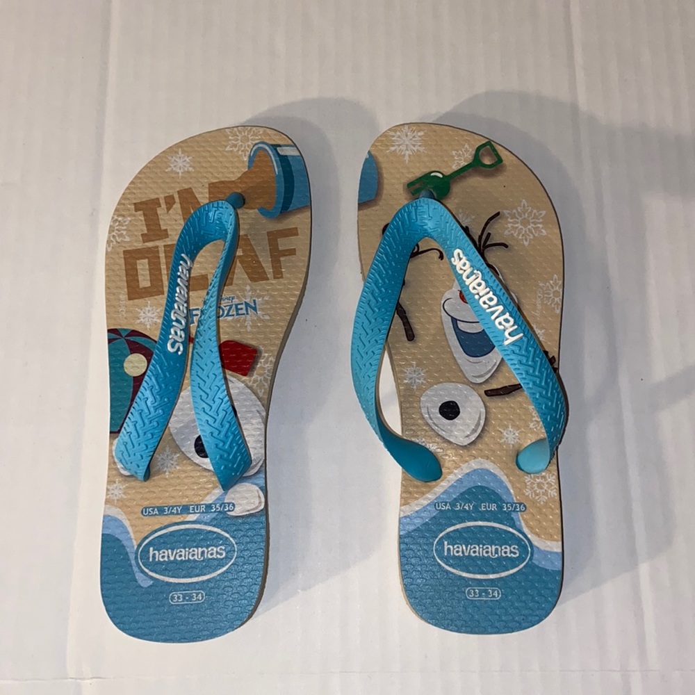 Havaianas I’m Olaf Children’s Size 3/4 Flip Flop Sandals